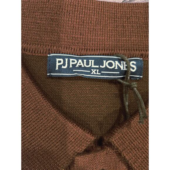 NWT PJ Paul Jones Vintage Striped Men's LS Cardigan BD Sweater XL Brown - Picture 5 of 5